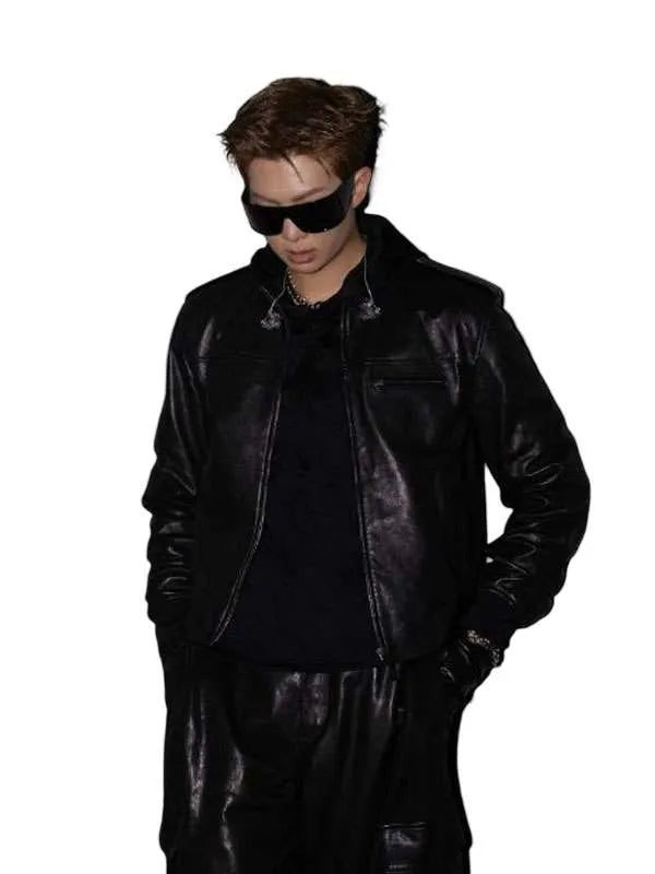 BTS RM World Tour Arirang Black Leather Jacket
