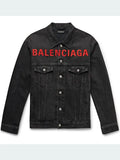 Balenciaga Denim Jacket Red Logo