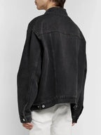 Balenciaga Denim Jacket Red Logo