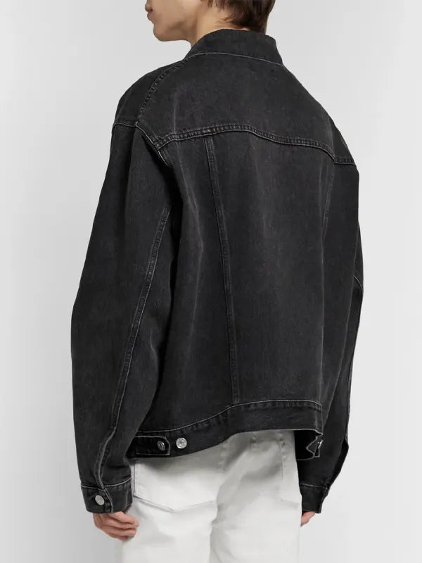 Balenciaga Denim Jacket Red Logo