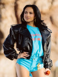 Becky G Rogers Stadium 2026 Black Leather Jacket