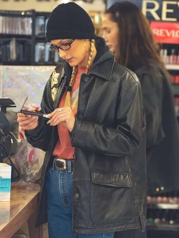 Bella Hadid Leather Jacket