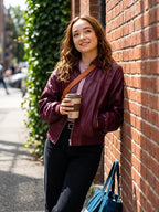 Ruby Stokes Below Tv Series 2026 Burgundy Leather Jacket