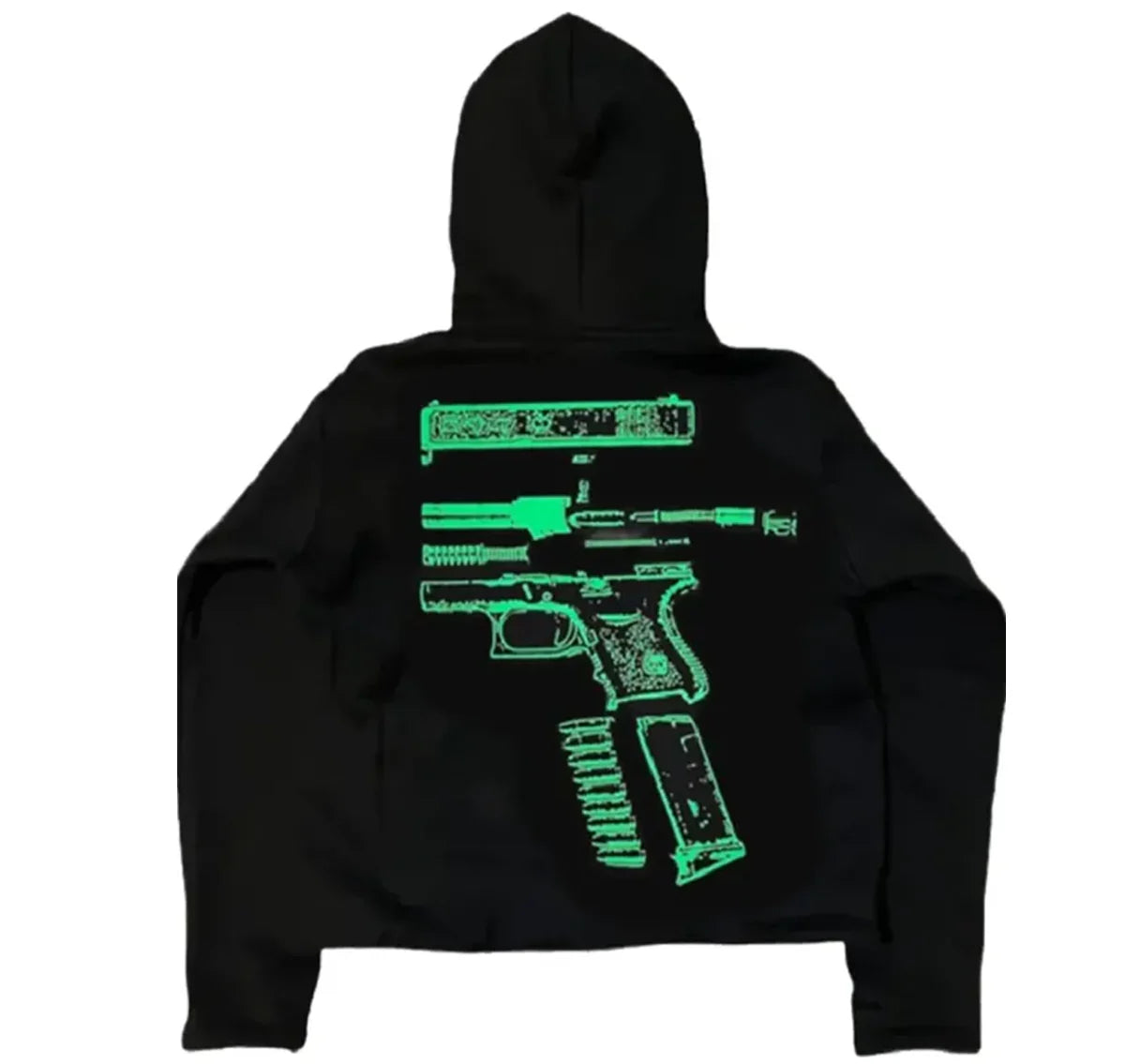 Billionaire-Studios-In-Glock-We-Trust-Hoodie-Black-and-Green