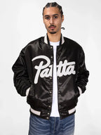 Black-Patta-Script-Logo-Satin-Varsity-Jacket