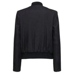 Bomber Varsity Jacket Women, Black Zing Apparel