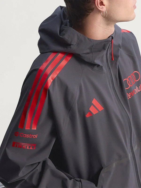 BlackHoodedRainMechanicsJacketAdidasxAudi