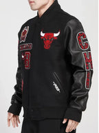 Black Chicago Bulls Varsity Jacket