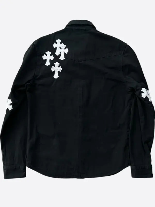 Black Chrome Heart Denim Jacket