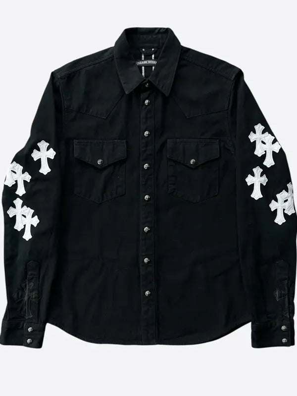 Black Chrome Heart Denim Jacket