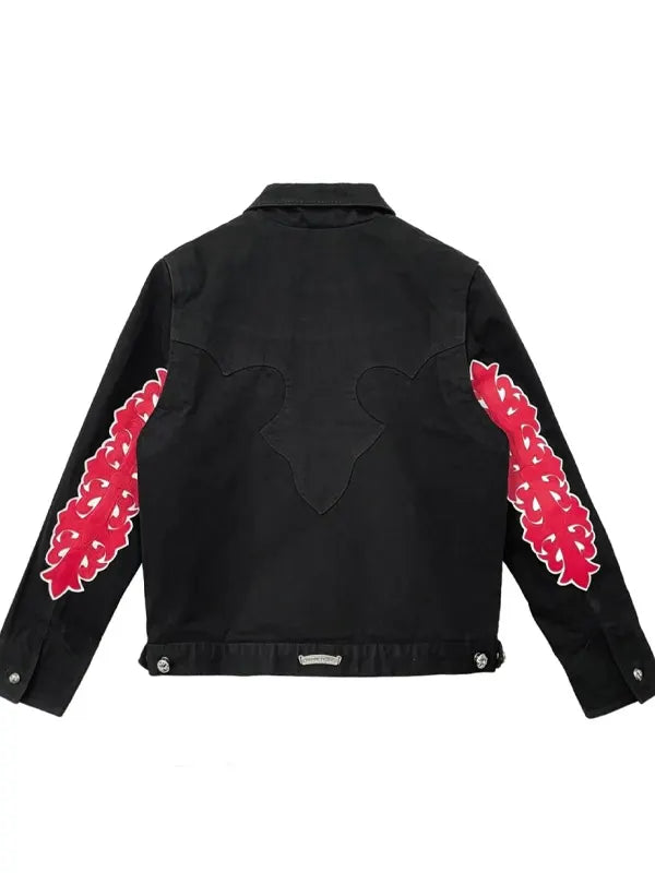 Black Chrome Heart Denim Jacket