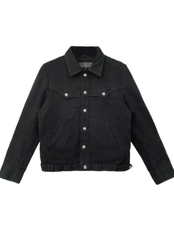 Black Chrome Heart Denim Jacket