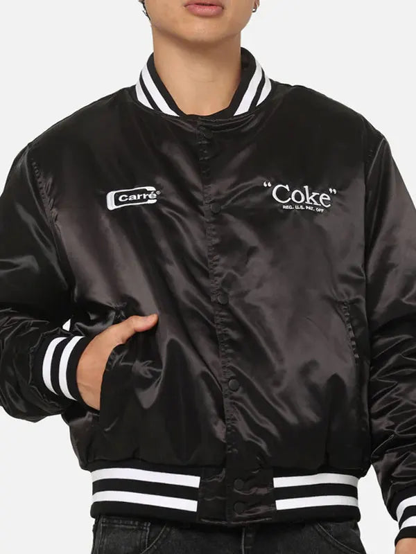 Black Coca Cola Bomber Jacket