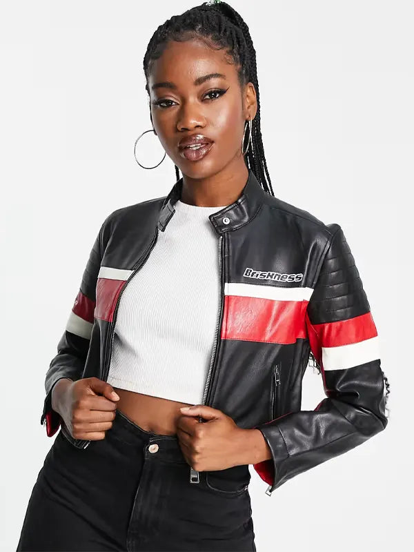 Black Cropped Racer Jacket