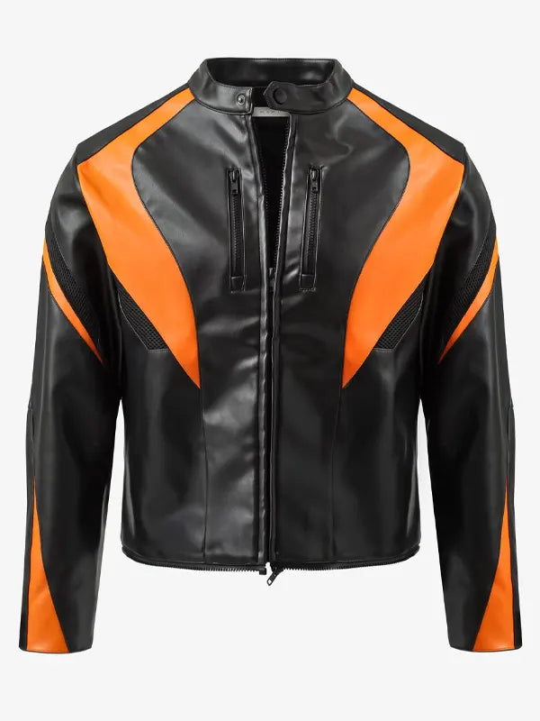 Black Cropped Racer Jacket