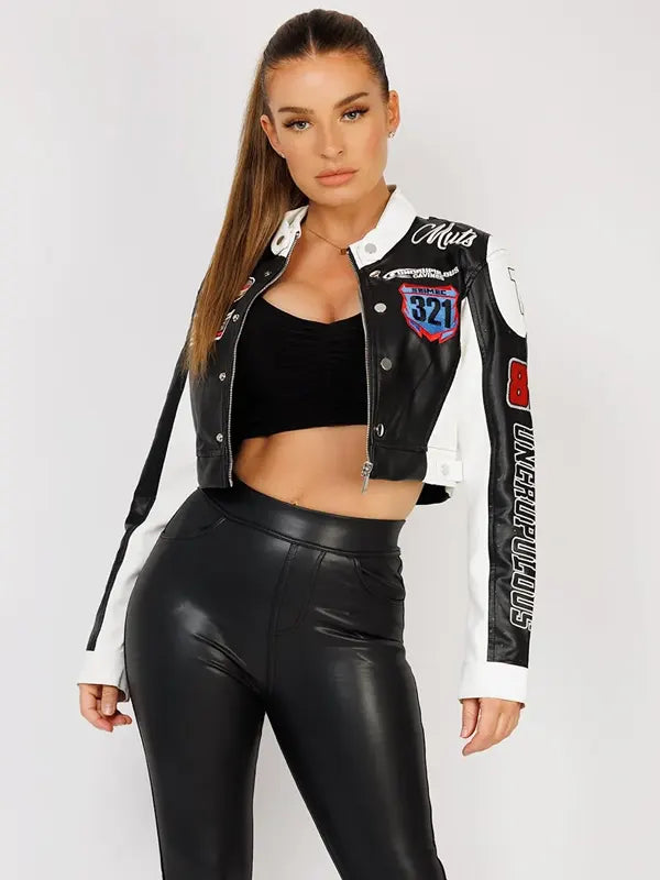 Black Cropped Racer Jacket