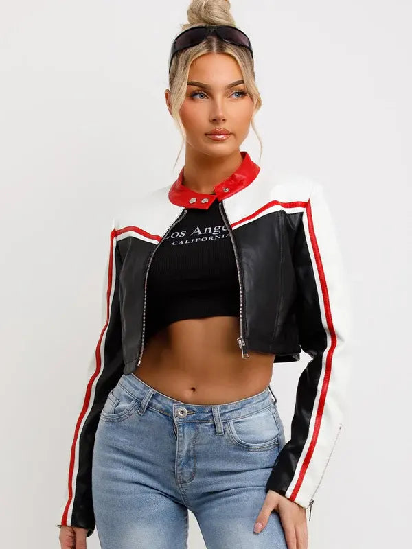 Black Cropped Racer Jacket