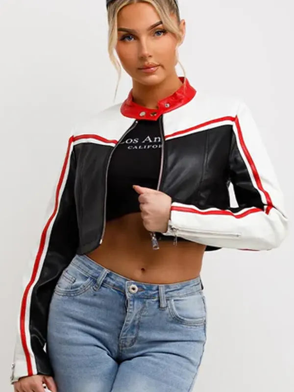 Black Cropped Racer Jacket