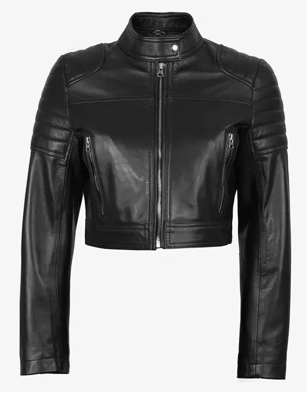 Black Cropped Racer Jacket