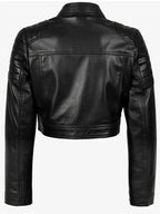 Black Cropped Racer Jacket