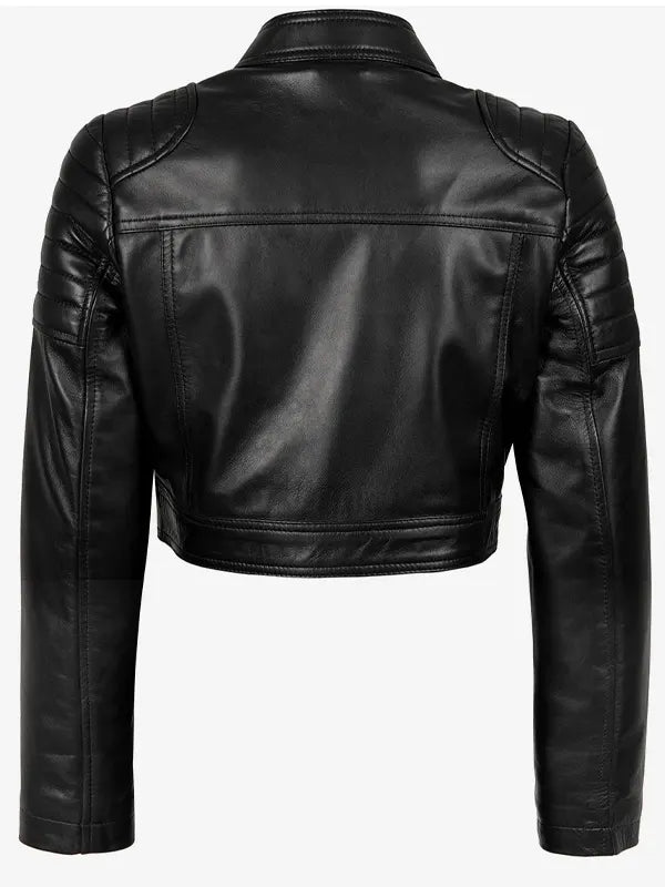 Black Cropped Racer Jacket