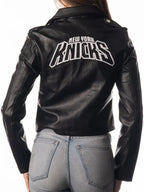 Black Knicks Leather Jacket
