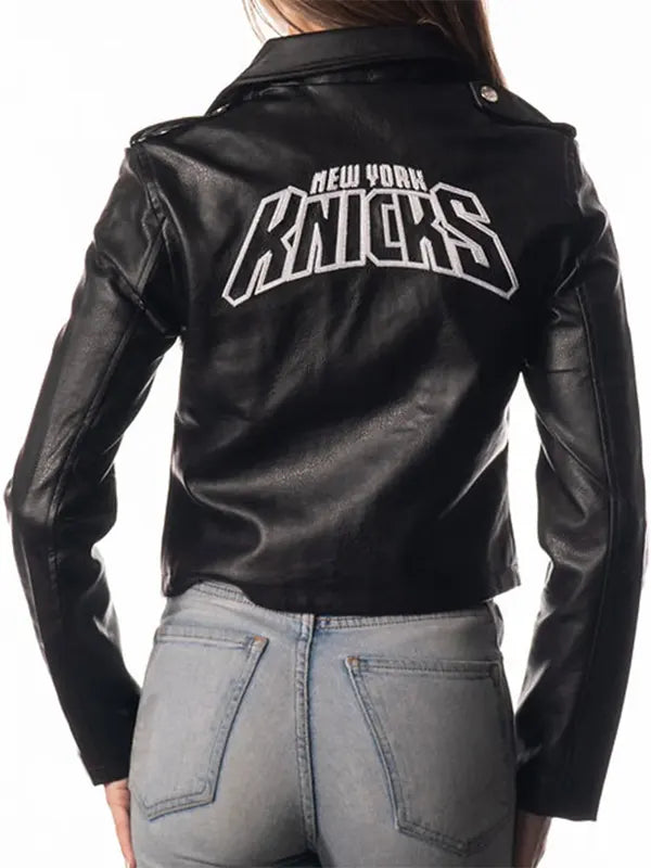 Black Knicks Leather Jacket