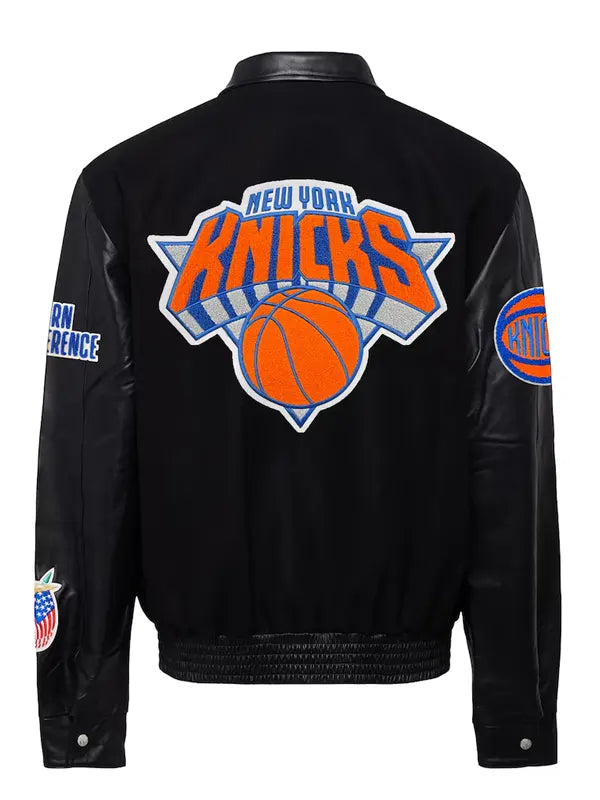 Black Knicks Leather Jacket