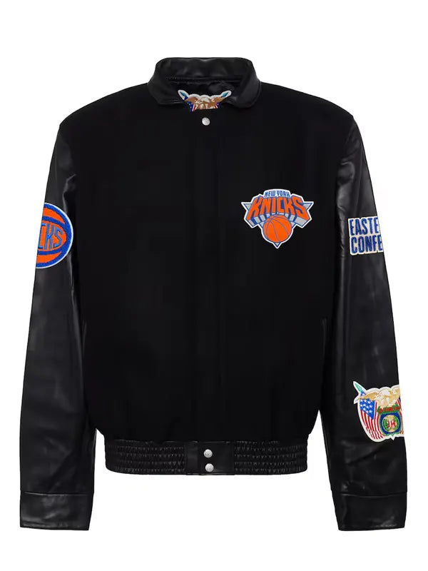 Black Knicks Leather Jacket