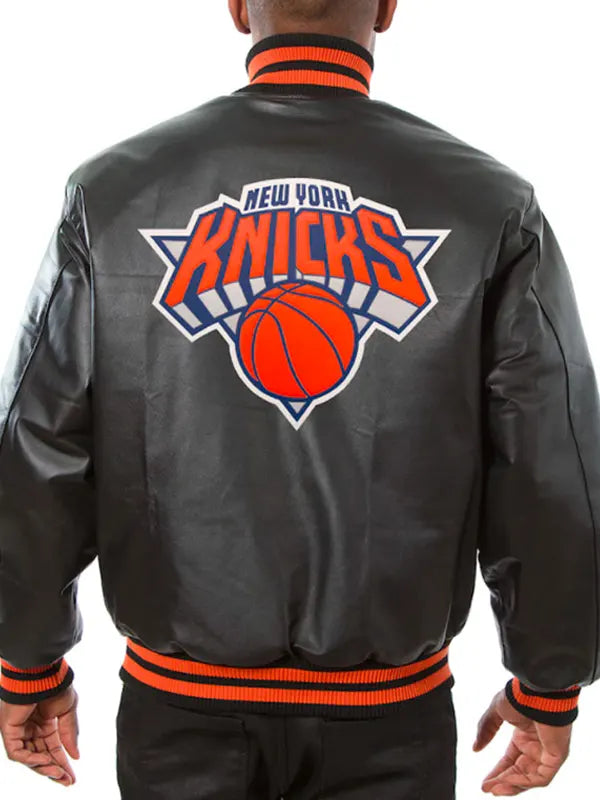 Black Knicks Leather Jacket