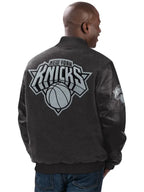 Black Knicks Leather Jacket