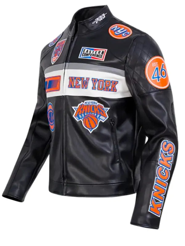 Black Knicks Leather Jacket