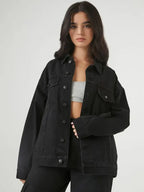 Black Oversized Jean Jacket Womens