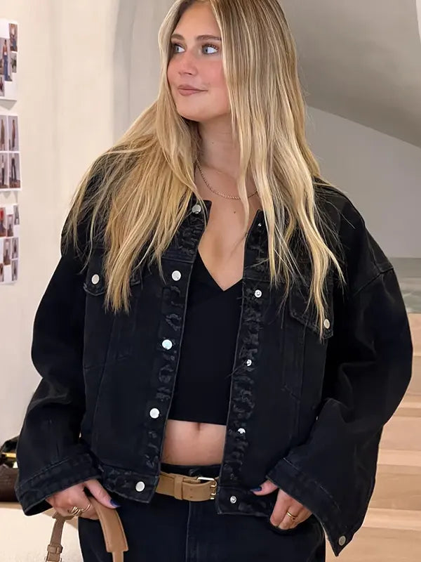 Black Oversized Jean Jacket Womens