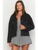 Black Oversized Jean Jacket Womens