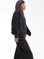 Black Oversized Jean Jacket Womens