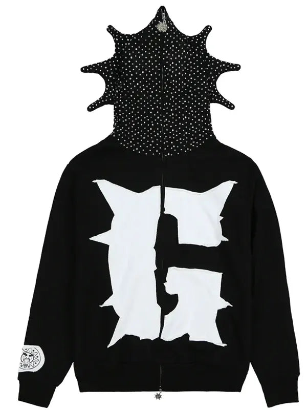Black Rhinestone Glo Gang Hoodie