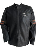 Bleu Grandeur Black Leather Jacket