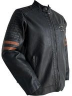Bleu Grandeur Black Leather Jacket