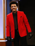 Blinding-Lights-Album-The-Weeknd-Red-Blazer-Suit