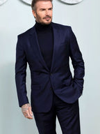 David Beckham Blue Suit