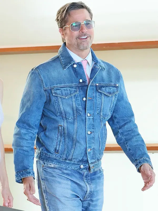Brad Pitt Sebastian International Festival Denim Jacket