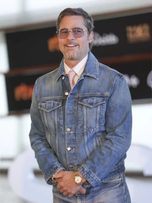 Brad Pitt Sebastian International Festival Denim Jacket