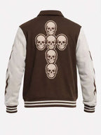 Halloween Skull and Wings Varsity Jacket