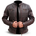 Brown Leather Biker Jacket