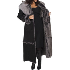 Buy Black Fur Leather Coat For Women