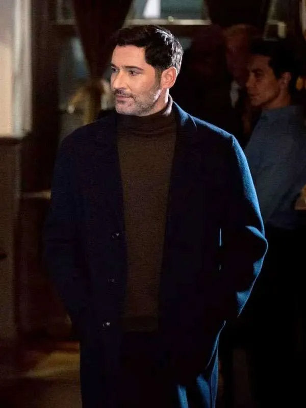 CIA Tom Ellis  Black Trench Wool Coat