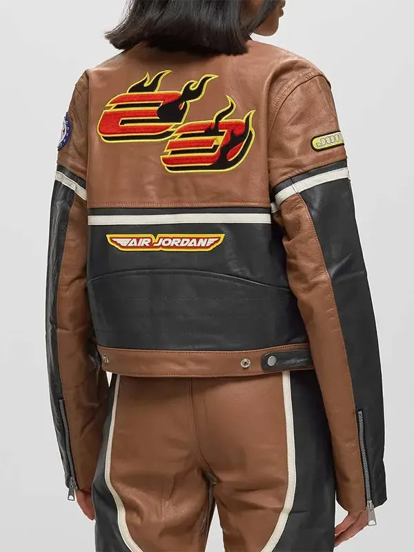 Cactus Jack Brown Leather Jacket
