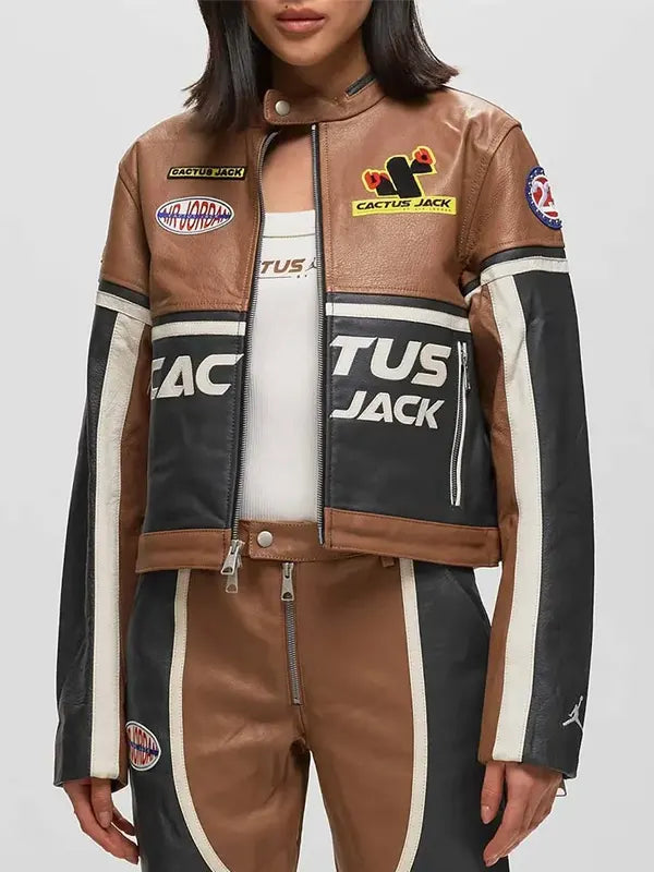 Cactus Jack Brown Leather Jacket