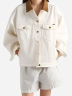 Caitlin Clark Prada Denim Blouson White Jacket